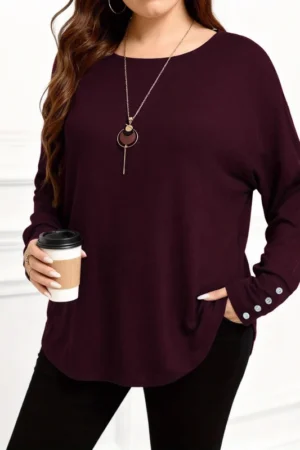 Casual Plus-size Women's Long-sleeve Top