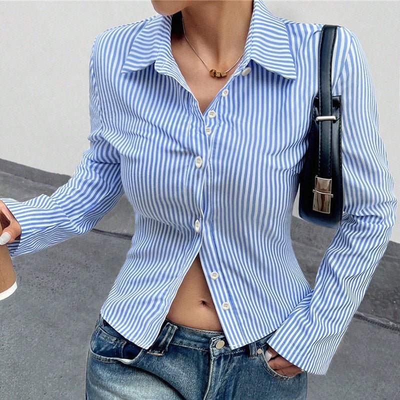 Elegant Figure-flattering Blouse Cardigan Shirt - Image 5