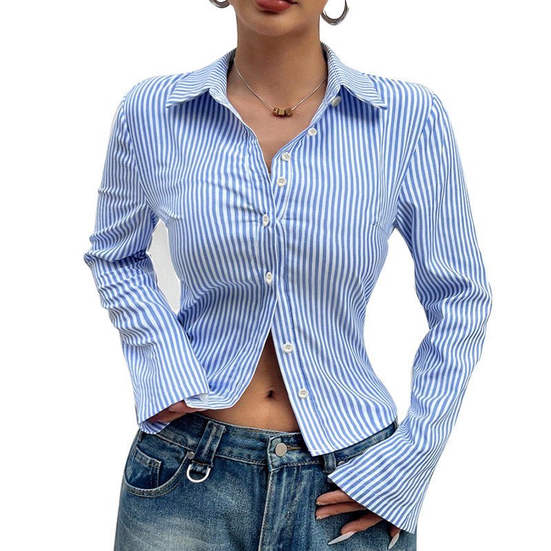 Elegant Figure-flattering Blouse Cardigan Shirt - Image 6