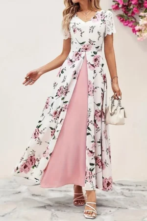 Elegant Long Sleeveless Dress With A Slit