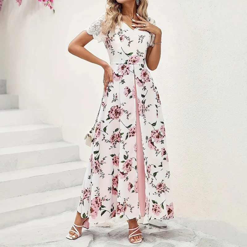 Elegant Long Sleeveless Dress With A Slit - Image 3