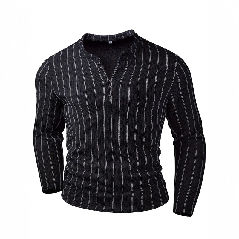 FallWinter Casual Striped Crew - Image 2