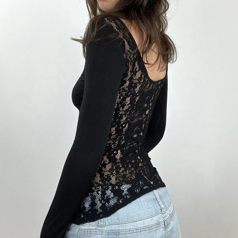 Solid-Color U-Neck Partially Open - Image 5